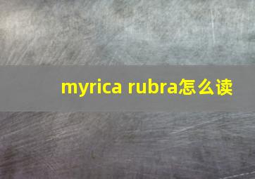 myrica rubra怎么读